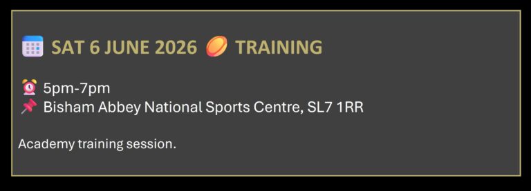 youth rugby academy traning schedule for june 2026