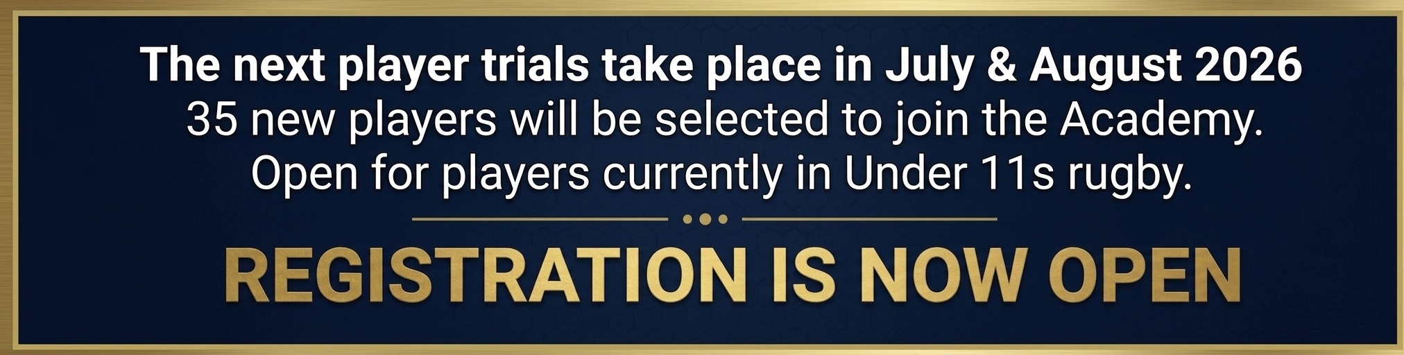 Trials are now open for the EYR Academy 2026/2027 intake