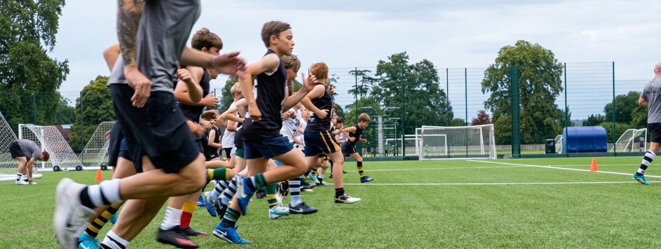 Elite youth rugby training session